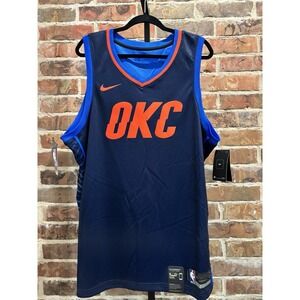 NWT Nike Oklahoma City Thunder City Edition Navy Swingman Jersey Men's XXL 56